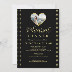 Gold & Black Polka Dot Personalised wedding Invitation