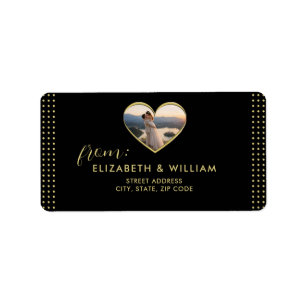 Gold & Black Polka Dot Personalised wedding Label