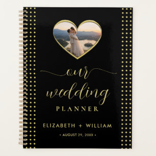 Gold & Black Polka Dot Personalised wedding Planner