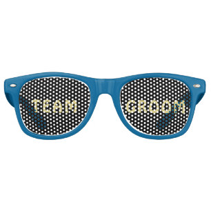 Gold & Black Polka Dot Personalised wedding Retro Sunglasses