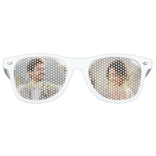 Gold & Black Polka Dot Personalised wedding Retro Sunglasses