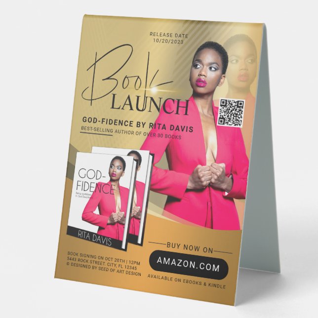 Gold & Black Professional Book Launch Release Ad (Front)