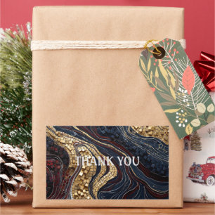 Gold Black Red Geode Luxury Agate Rectangular Sticker