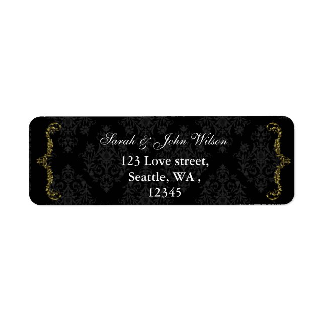 gold black return address label (Front)