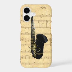 Gold Black Saxophone Sheet Music