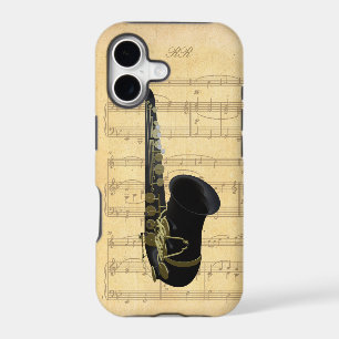 Gold Black Saxophone Sheet Music iPhone 5 Case