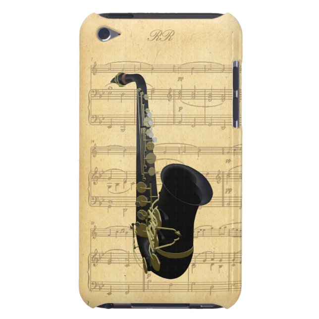 Gold Black Saxophone Sheet Music iPod Touch 4G iPod Touch Case (Back)