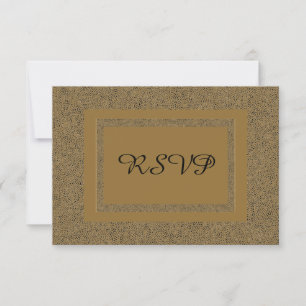Gold Black Simple Elegant Abstract RSVP Card