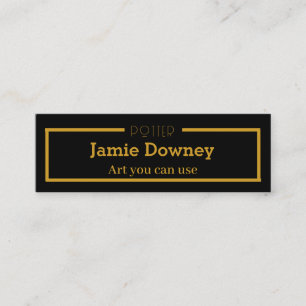Gold & Black Simple & Elegant Potter Name Card