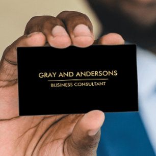 GOLD BLACK SIMPLE MINIMAL PROFESSIONAL CLEAN BUSINESS CARD
