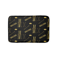 Gold Black Skis And Poles | Retro Ski Pattern 