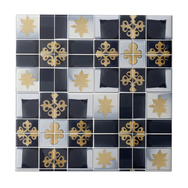Gold Black Small Tile Pattern (Front)