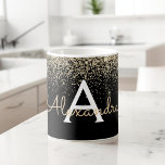 Gold Black Sparkle Glitter Monogram Name Coffee Mug<br><div class="desc">Luxury Gold and Black Sparkle Glitter Monogram Name and Initial Coffee Mug. The mug makes the perfect gift for someone who loves stylish chic girly luxury!</div>