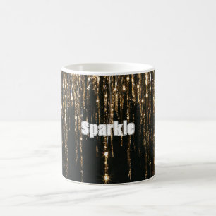 Gold Black Sparkle Strands Coffee Mug