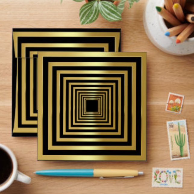 Gold black square optical illusion Envelope (Creator Uploaded)