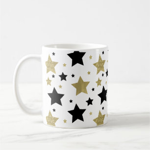 Gold Black Stars Coffee Mug