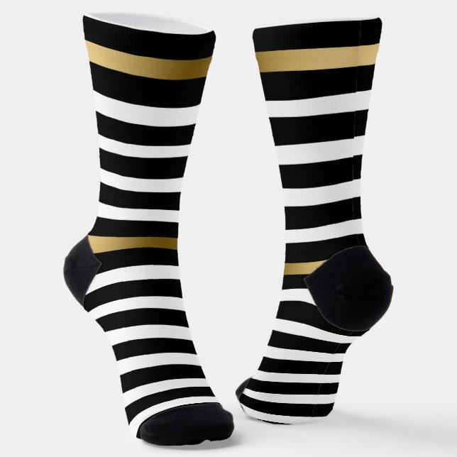 Gold & Black Stripes Socks (Angled)