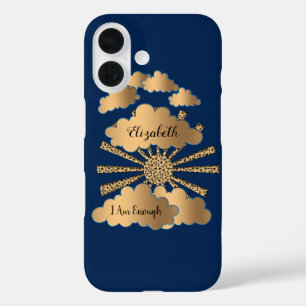 Gold Black Stylish Elegant Script Chic Personalise iPhone 16 Case