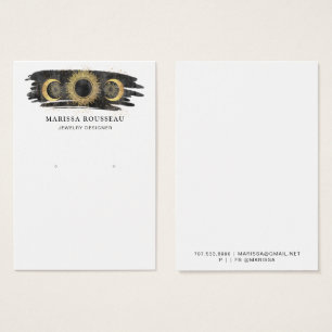 Gold Black Sun Moon Star Earring Display Card
