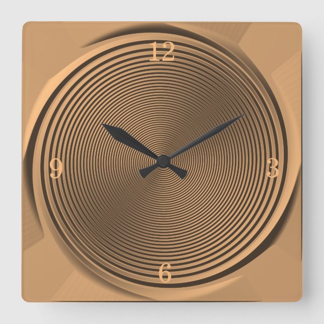 Gold/Black Swirl Design  >Wall Clock (Front)