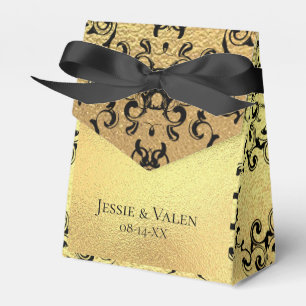 Gold & Black Swirl Gothic Wedding Favour Box
