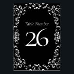Gold & Black Swirl Gothic Wedding Table Number<br><div class="desc">Our beautiful swirl design lends a modern element to this purple and black gothic wedding collection.  Perfect for a dark themed wedding or Halloween affair.</div>