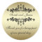 Gold Black Swirls Thank You Wedding Favour Sticker