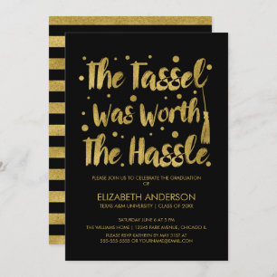Gold & Black Tassel Graduation Card
