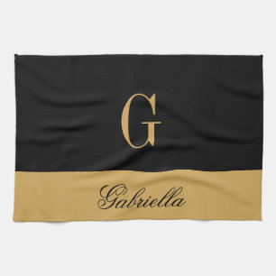Gold Black Tea Towel