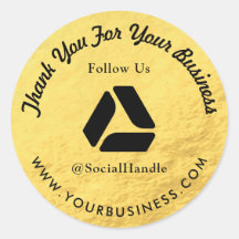 Gold & Black | Thank You Business LOGO Sticker