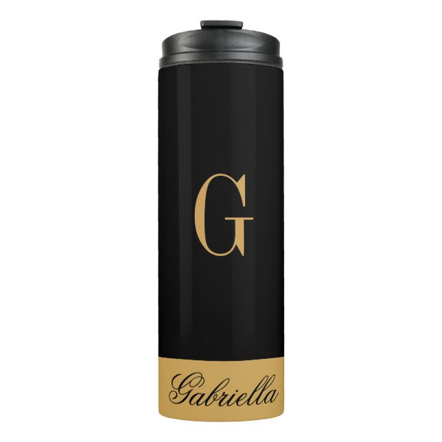 Gold Black Thermal Tumbler (Front)