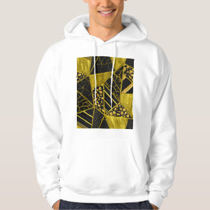 Gold Black Triangle Texture Illusion Hoodie