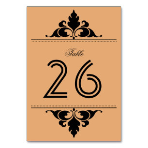 Gold Black Vintage Modern Art Deco Table Number