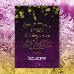 Gold, Black, Violet Company Christmas Card