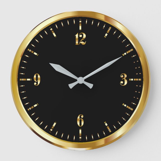 Gold & Black Wall Clock (Front)