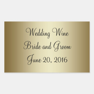 Gold Black Wedding Wine Label Sticker