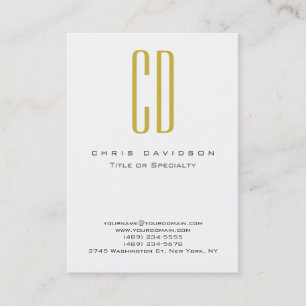 Gold Black White Colour Monogram Business Card
