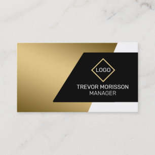 Gold Black White Geometric Business Card