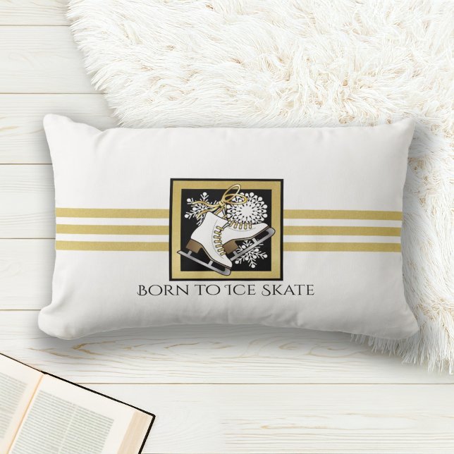 Gold Black White Ice Skating / Figure Skating Lumbar Cushion (Creator Uploaded)