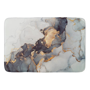 Gold Black White Marble Pretty Bath Mat