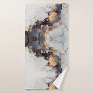 Gold Black White Marble Pretty Bath Towel