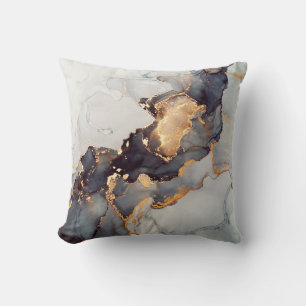 Gold Black White Marble Pretty Cushion