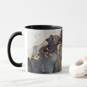 Gold Black White Marble Pretty Mug