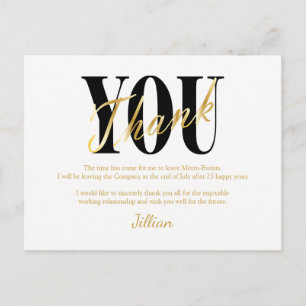 Gold, Black, White Thank You Cards