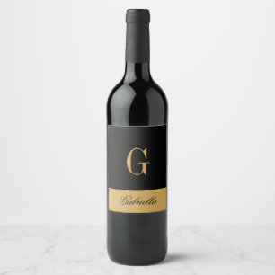 Gold Black Wine Label