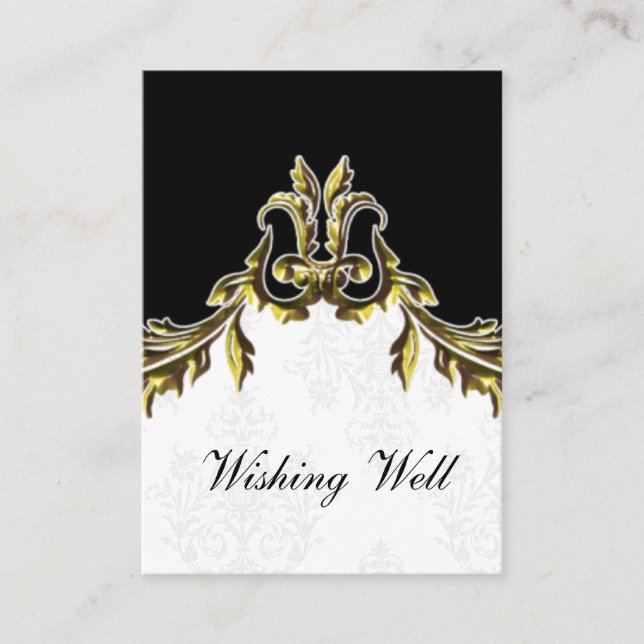 gold black wishing well cards (Front)