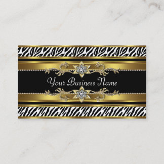 Gold Black Zebra Business Cards