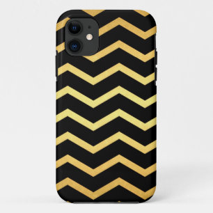 Gold & Black Zig Zag Pattern iPhone 11 Case