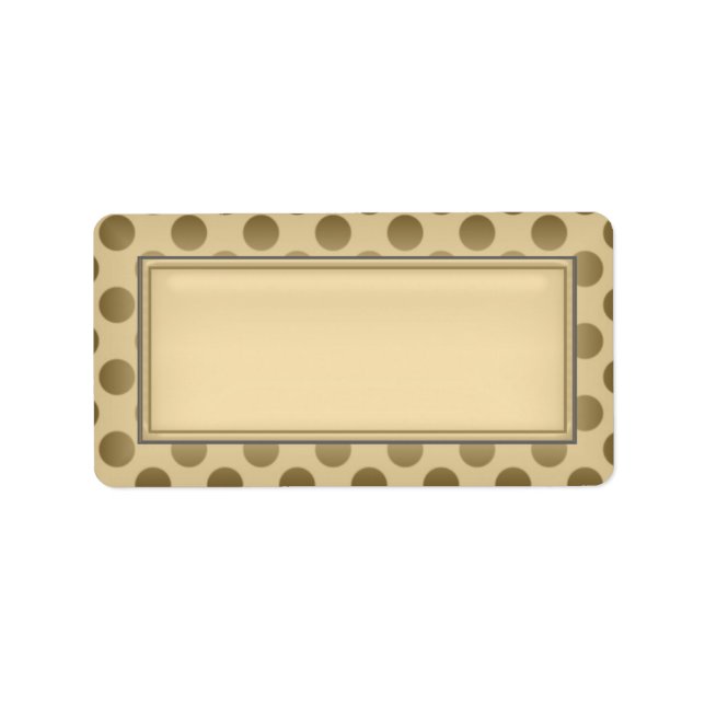Gold Blank Address Labels::Polka Dots Label (Front)