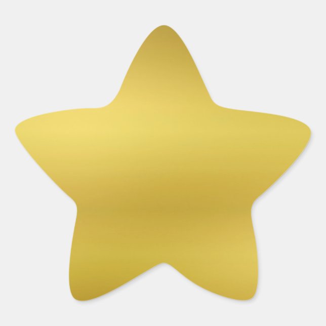Gold Blank Template Faux Foil  Star Sticker (Front)